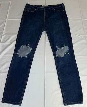 Free People "We The Free" Women's Busted Knee Skinny Jeans Dark Wash